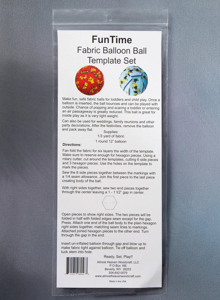 Fun Time 10in-Fabric Covered Balloon Ball Template Set - FT10INBALL