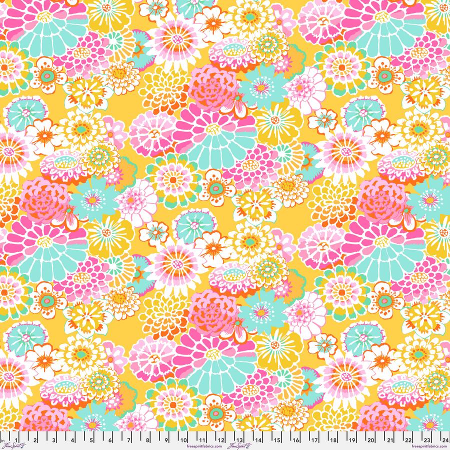 FreeSpirit Fabrics: Kaffe Fassett Collective August 2023 - Asian Circles Yellow Yardage SKU# GP89-YELLOW
