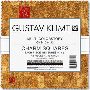 Robert Kaufman - Gustav Klimt - CHS-1084-42 Piece 5" Charm Multicolor