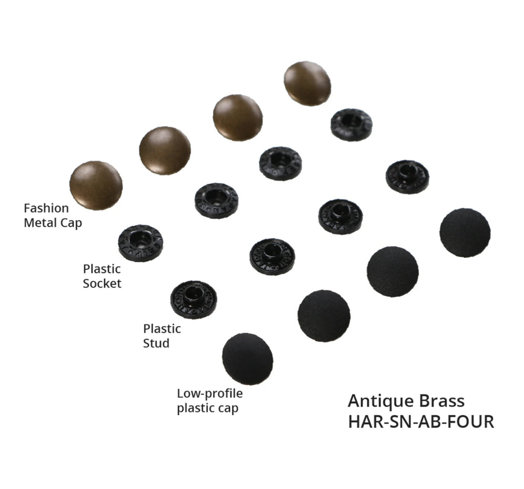ByAnnie - Tool-free Snaps - Set of Four - Antique Brass - HAR-SN-AB-FOUR