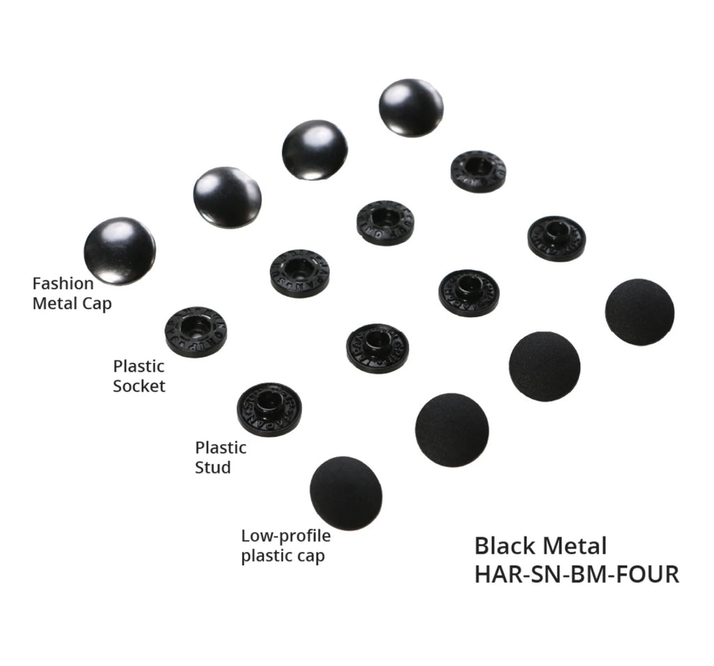 ByAnnie - Tool-free Snaps - Set of Four - Black Metal - HAR-SN-BM-FOUR