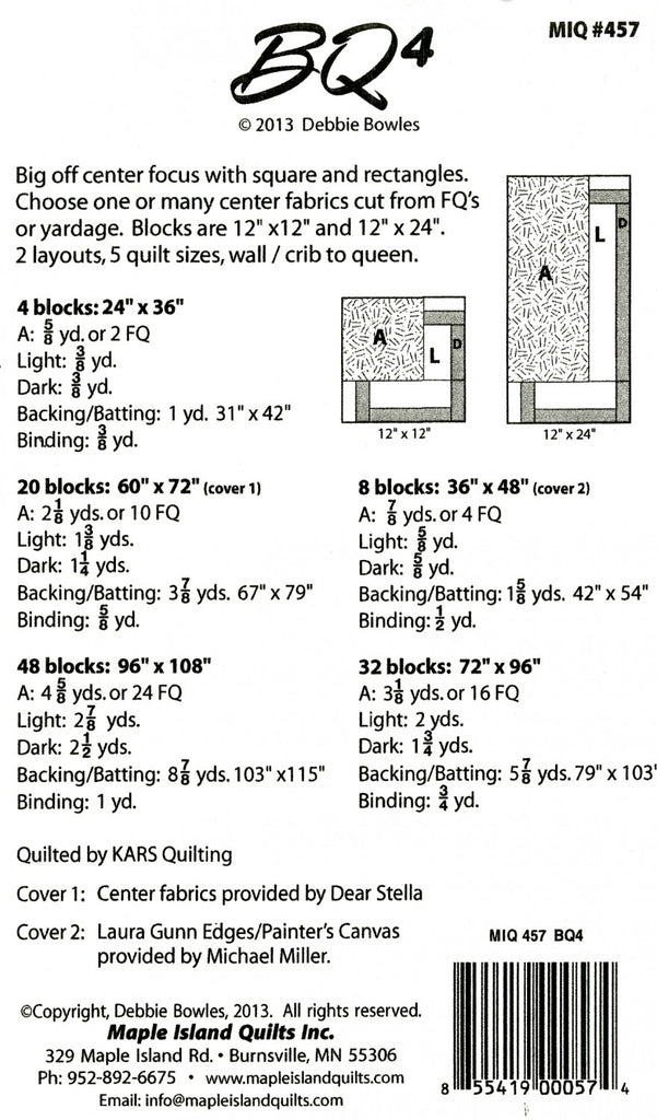 BQ 4 Quilt Pattern by Debbie Bowles for Maple Island Quilts