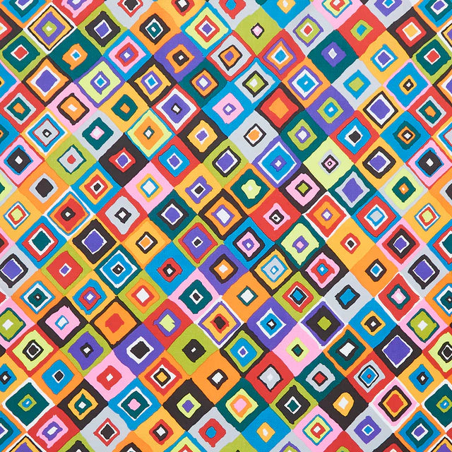 Kaffe Fasset for FreeSpirit Fabrics -Square Dance - Blue || February 2024