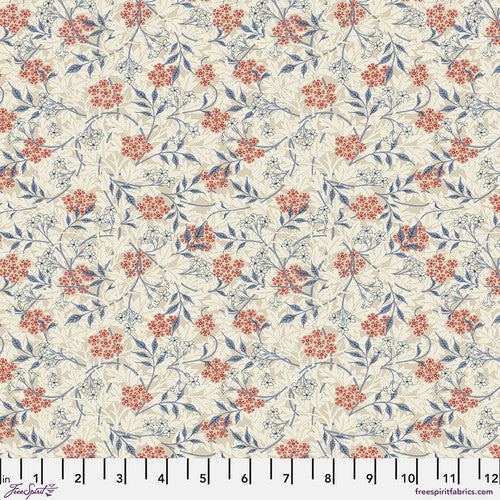 FreeSpirit Fabrics - Bexleyheath - Jasmine - Biscuit Cotton Lawn 54” - CLWM015.BISCUIT - Sold by the Half Yard
