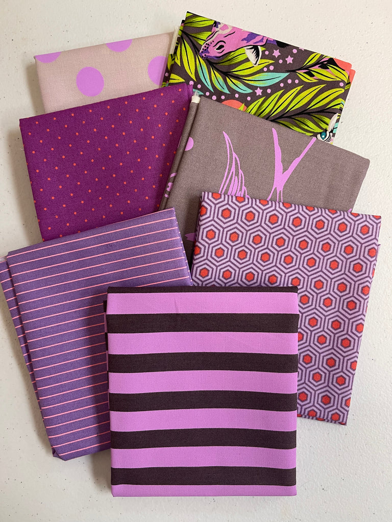 FreeSpirit Fabrics - Tula Pink 7 Fat Quarter Bundle - Mystic/Lavender