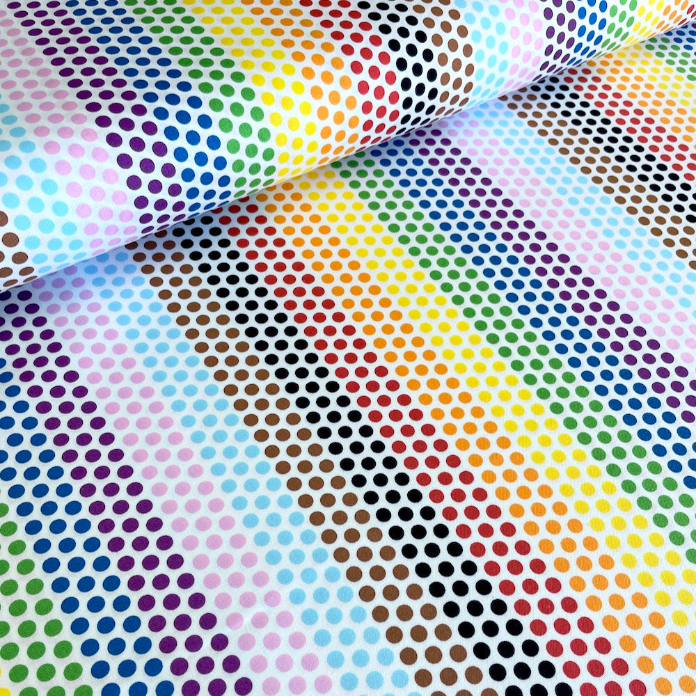 Alexander Henry Fabric: Love is Love - Rainbow Dot Blue