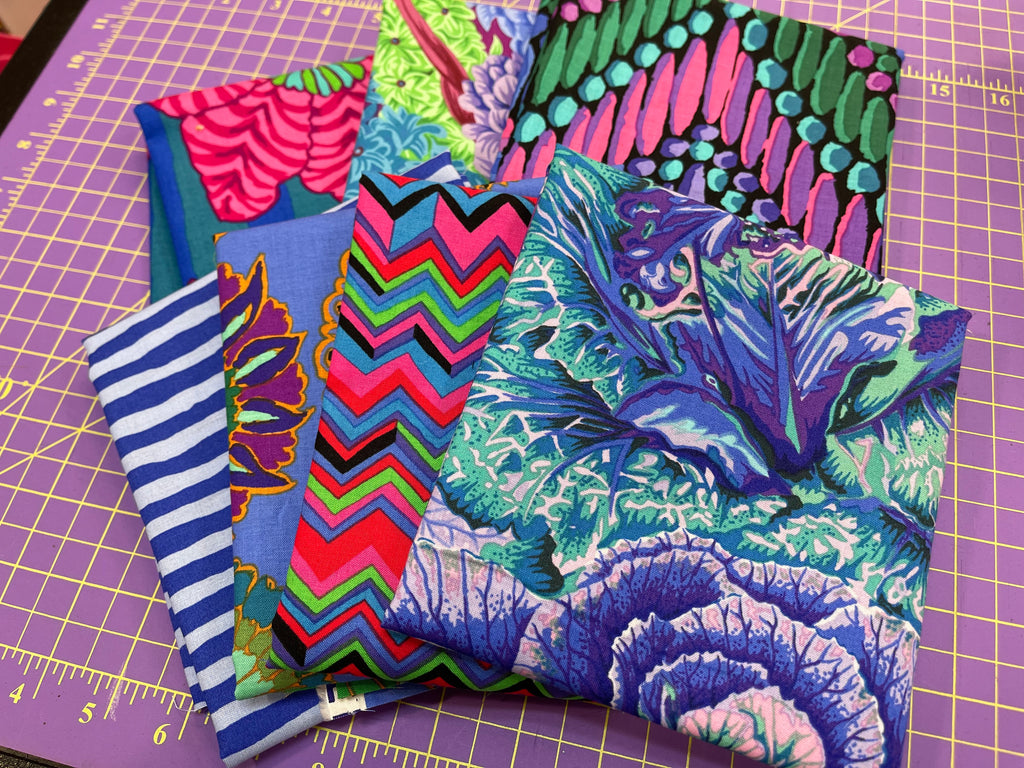 Kaffe Fassett: Custom Curated Bundle #307 - Purples (7 Fabrics)