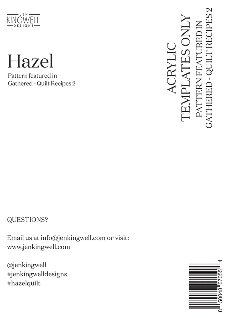 Jen Kingwell - Hazel Acrylic Template Set - JKD-0554