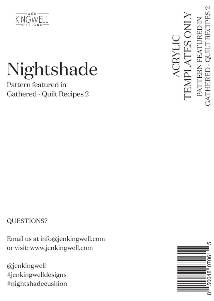 Jen Kingwell - Nightshade Acrylic Template Set - JKD-0615