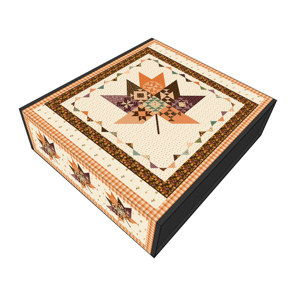 Riley Blake - Awe of Autumn Pressed Leaves Boxed Quilt Kit - KT-16190 - Pattern, Fabrics for quilt top and binding