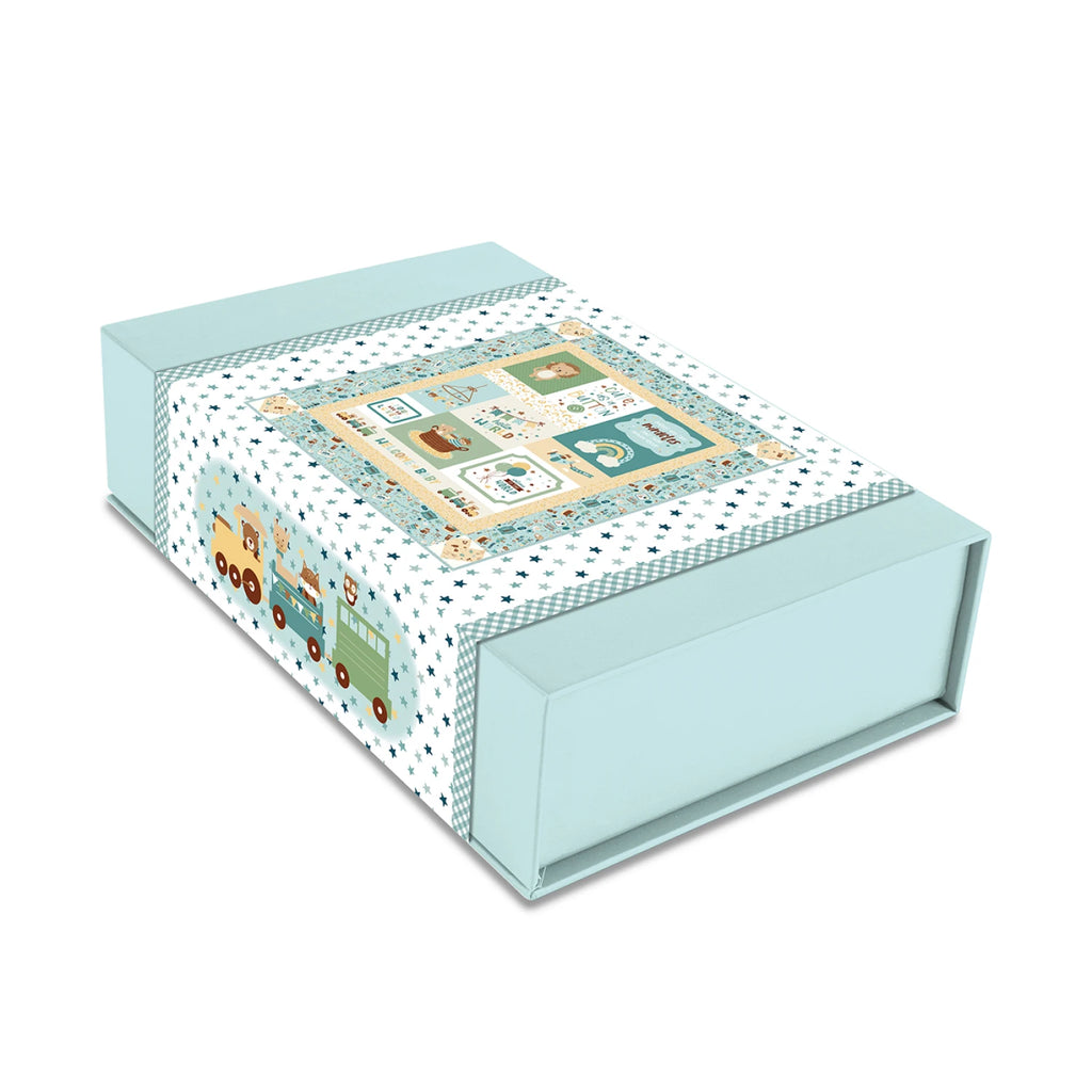 Riley Blake - Baby Boy Cute as a Button Panel Quilt Kit - KT-16760 - Pattern, Fabrics for quilt top and binding