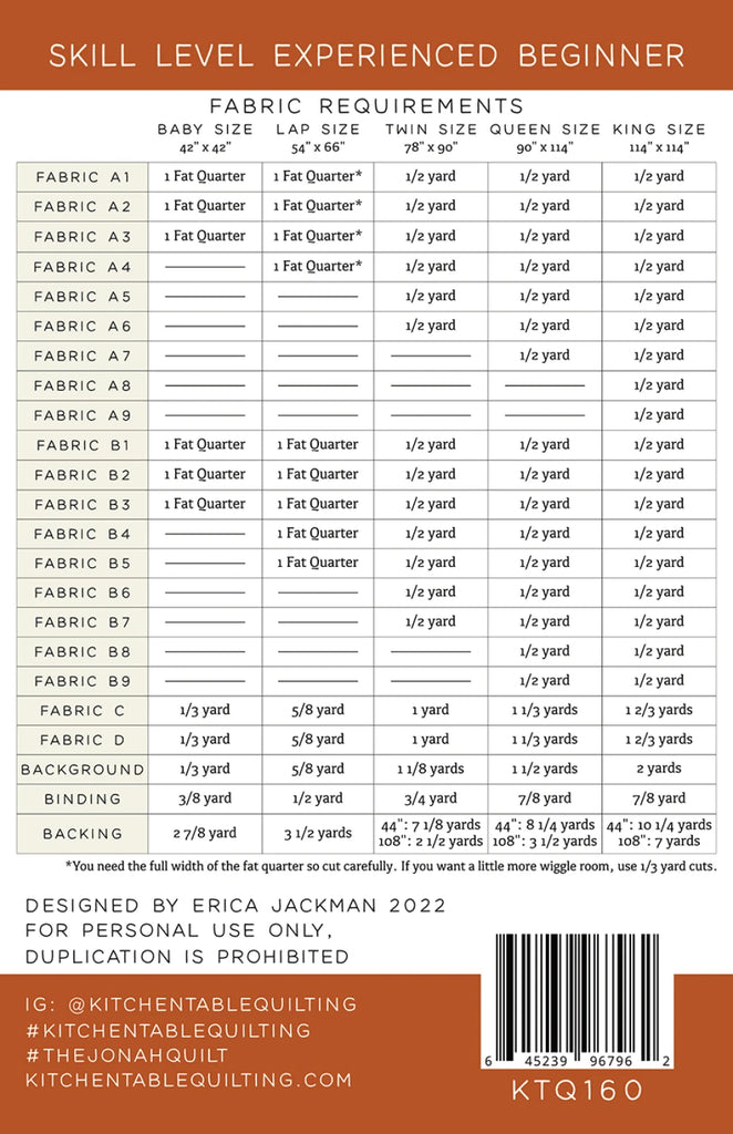 The Jonah Quilt Pattern by Kitchen Table Quilting - KTQ160