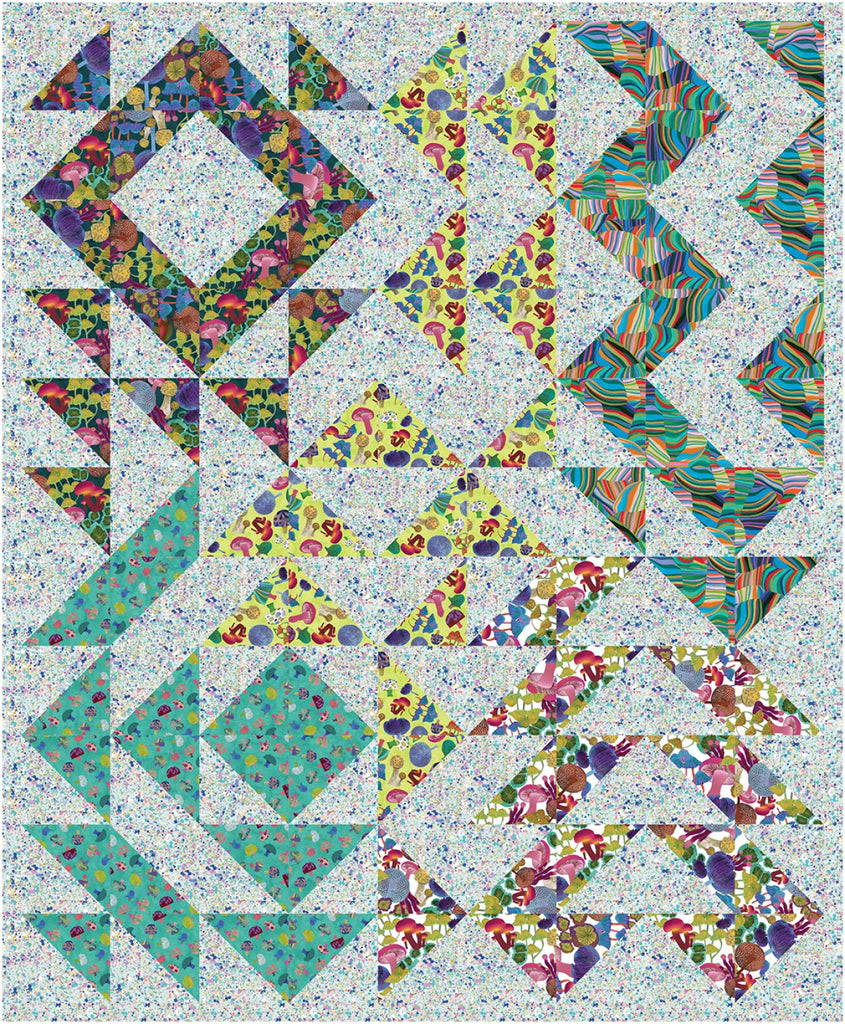 Mushroom Mod Tri Quilt Pattern by Ladeebug Designs - LBPTNBE0111