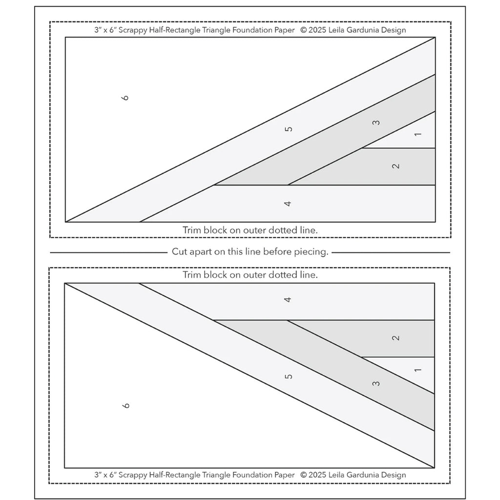 Leila Gardunia Design - Scrappy Half-Rectangle Triangle Foundation Paper-Piecing Pad # LGD-109