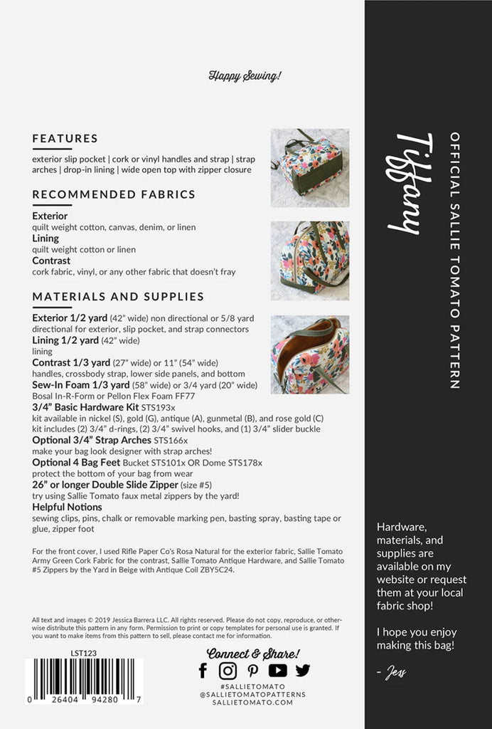 Tiffany Bag Pattern by Sallie Tomato - LST123