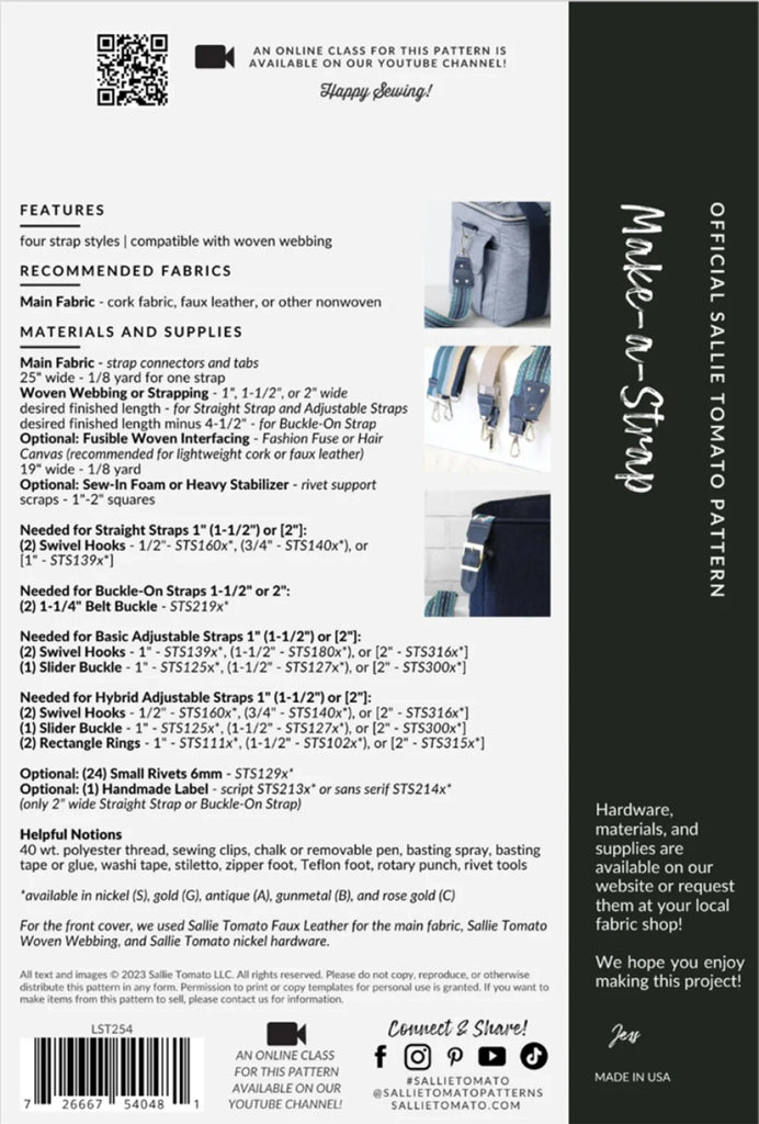 Make a Strap Pattern by Sallie Tomato - LST254