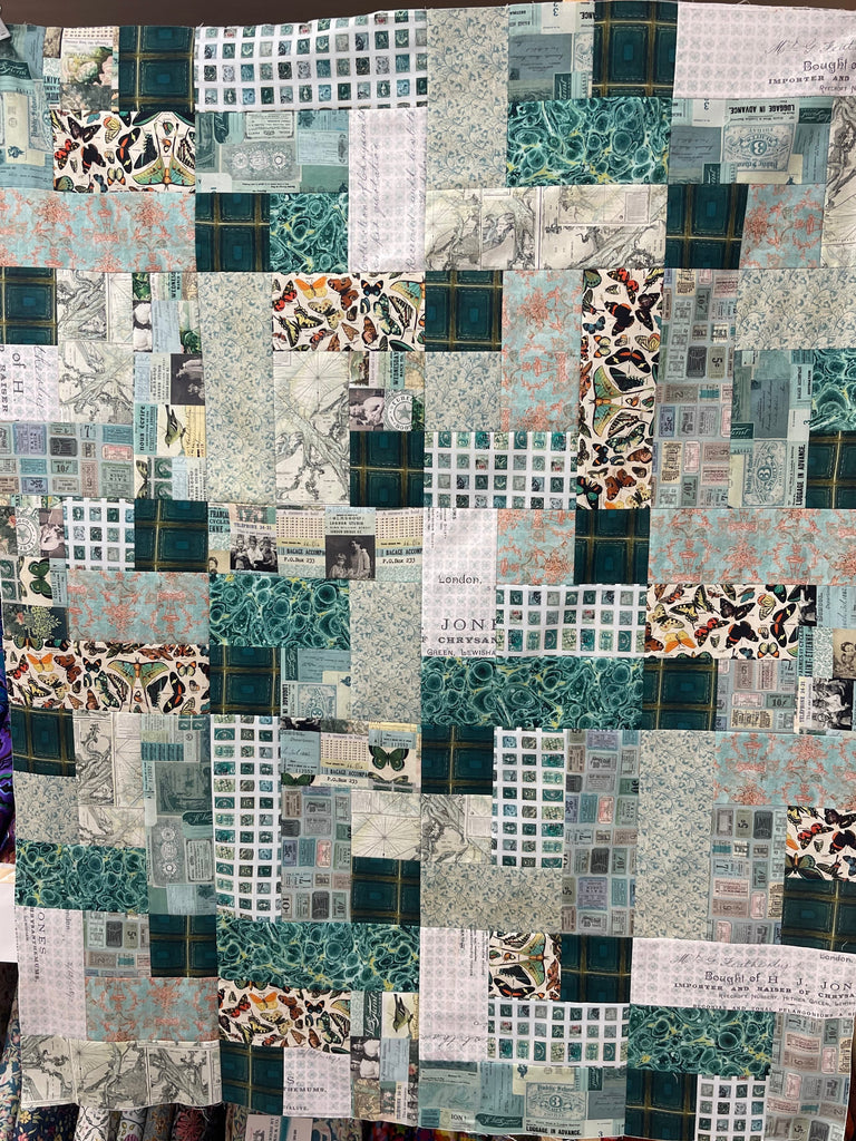 Limerick Quilt Kit - Featuring Teal Palette Fabrics by Tim Holtz