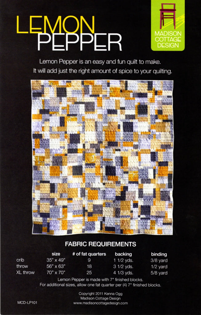 Madison Cottage Design - Lemon Pepper Quilt Pattern - MCD101