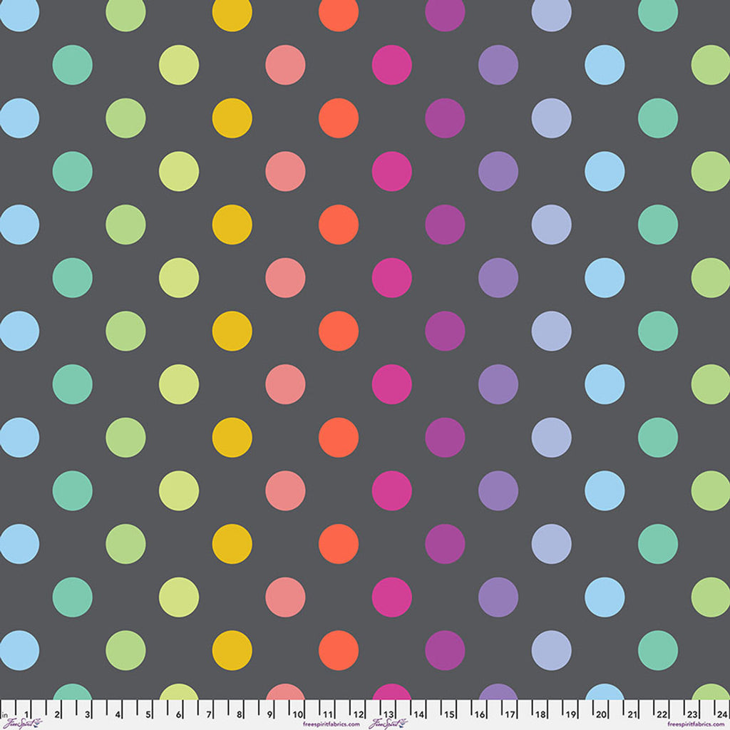 Pre-Order - FreeSpirit Fabrics - Graywork & True Colors Minky - Disco Poms - Shadow - MKTP011.SHADOW - Sold by the Half Yard