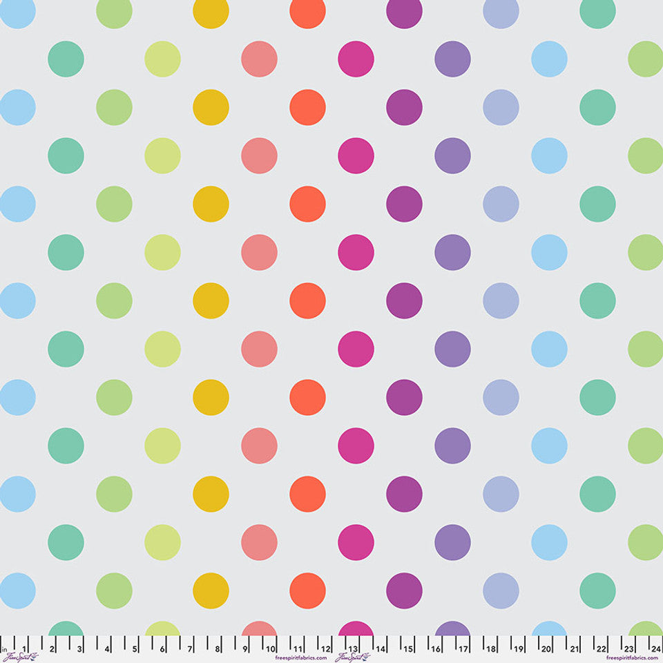 Pre-Order - FreeSpirit Fabrics - Graywork & True Colors Minky - Disco Poms - Whisper - MKTP011.WHISPER - Sold by the Half Yard