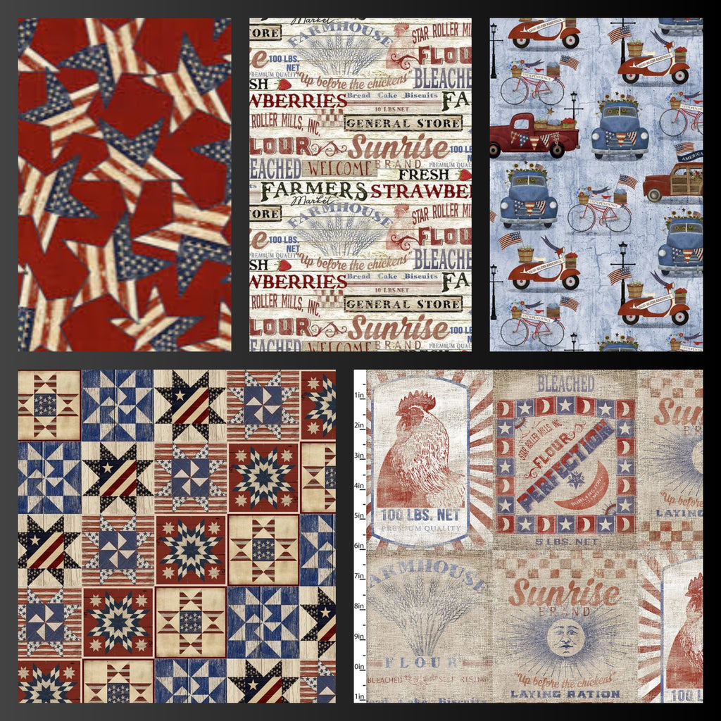 Patriotic ½ Yard Bundle - 5 cuts
