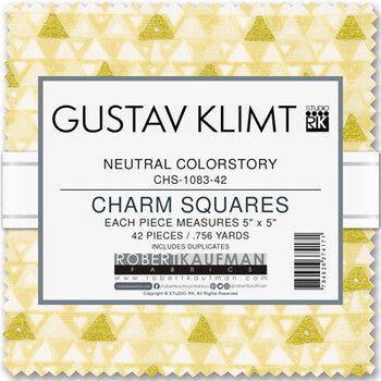Robert Kaufman - Gustav Klimt - CHS -1083-42 Piece 5" Charm Neutral