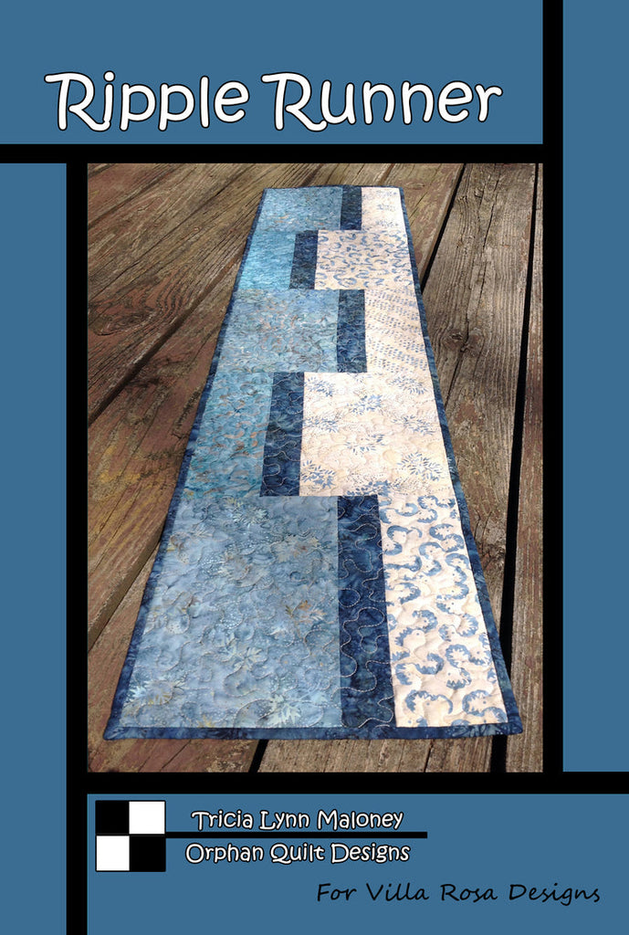 Villa Rosa Designs - Ripple Runner Table Runner Pattern by Tricia Lynn Maloney Orphan Quilt Designs