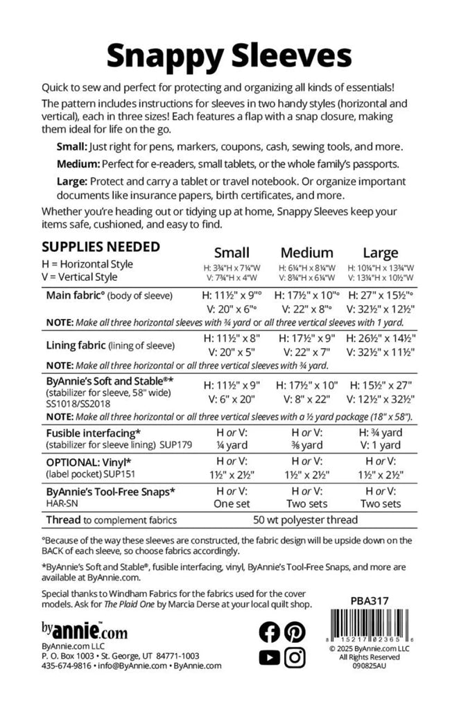 Snappy Sleeves Pattern by Annie Unrein of ByAnnie - PBA317