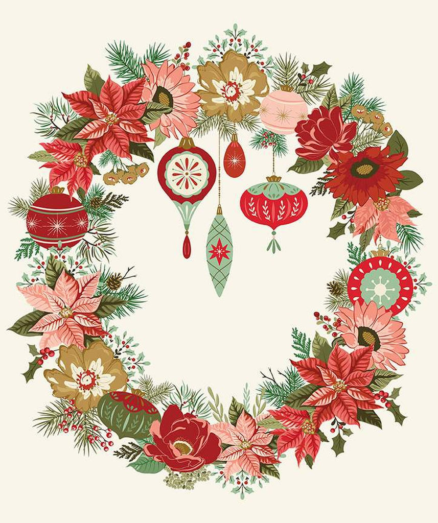 Riley Blake - Glisten -  Wreath Panel - PD-16229 - Sold by the Panel