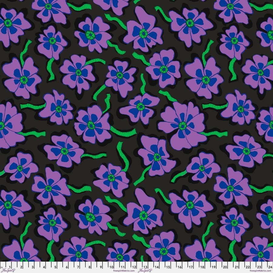FreeSpirit Fabrics: Kaffe Fassett Collective August 2023 - Camo Flower Black Yardage SKU# PWBM088-BLACK (A92230)