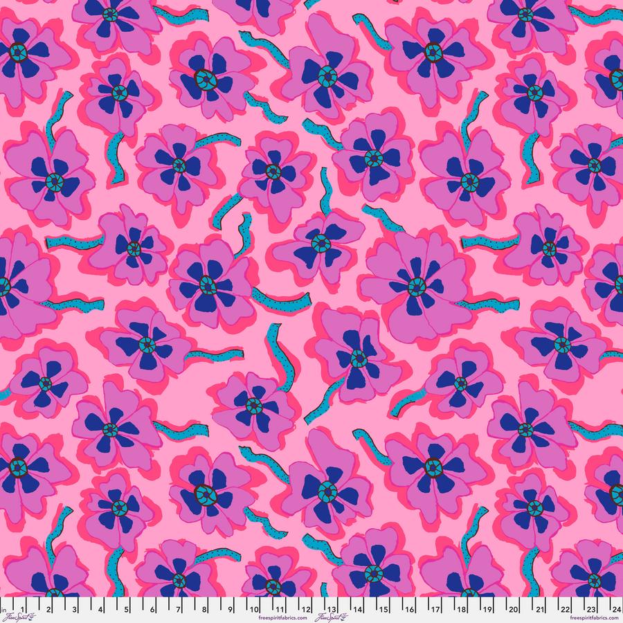 FreeSpirit Fabrics: Kaffe Fassett Collective August 2023 - Camo Flower Pink Yardage SKU# PWBM088-PINK (A92233)