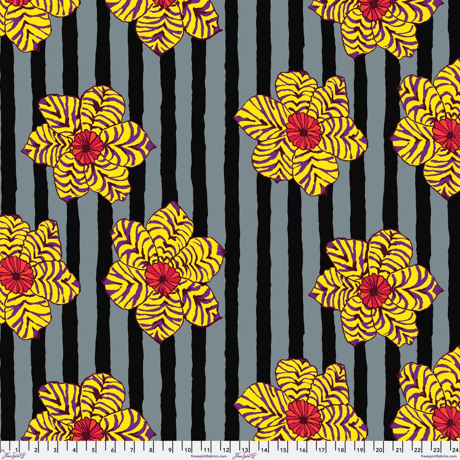 FreeSpirit Fabrics: Kaffe Fassett Collective August 2023 - Zebra Lily Black Yardage SKU# PWBM091-BLACK (A92202)