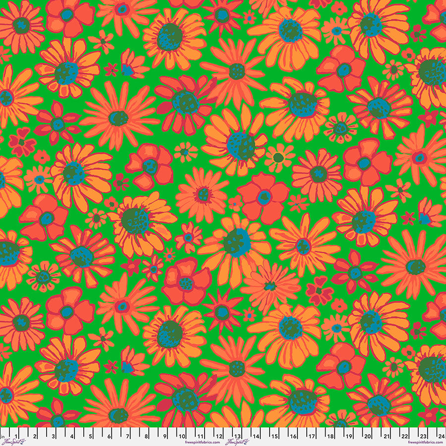 FreeSpirit Fabrics - Brandon Mably for the Kaffe Fassett Collective - Bloomers-Green || August 2024-PWBM093.GREEN