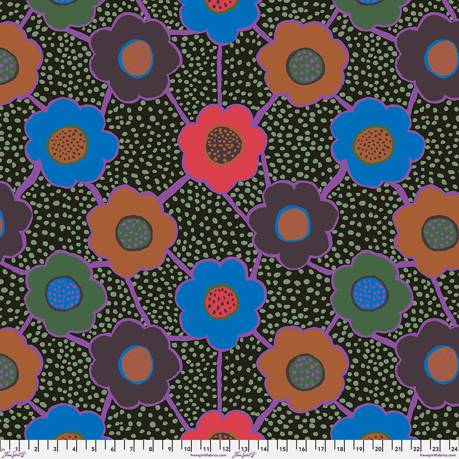 FreeSpirit - Kaffe Fassett Collective August 2025 - Floral Connections - Dark - PWBM099.Dark - Sold by the Half Yard