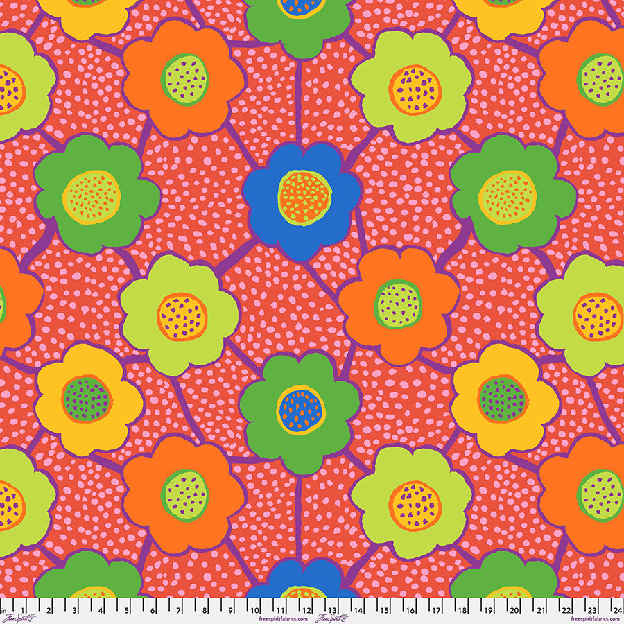 FreeSpirit - Kaffe Fassett Collective August 2025 - Floral Connections - Red - PWBM099.Red - Sold by the Half Yard