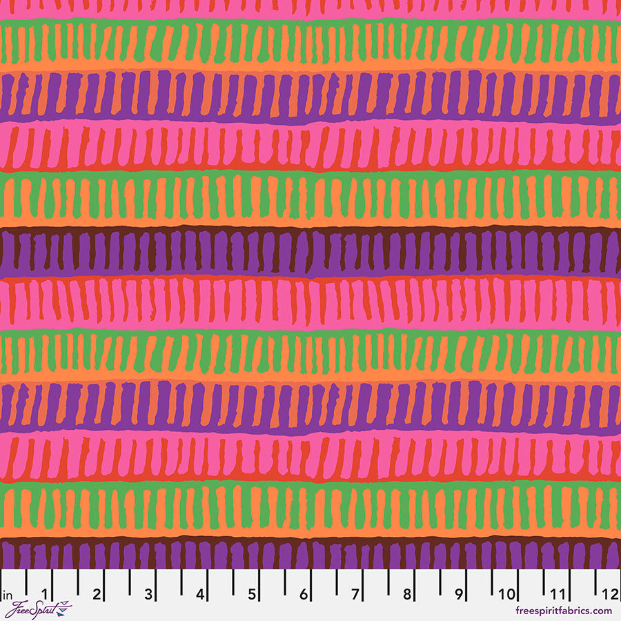 FreeSpirit - Kaffe Fassett Collective August 2025 - Zipper Stripe - Red - PWBM103.Red - Sold by the Half Yard