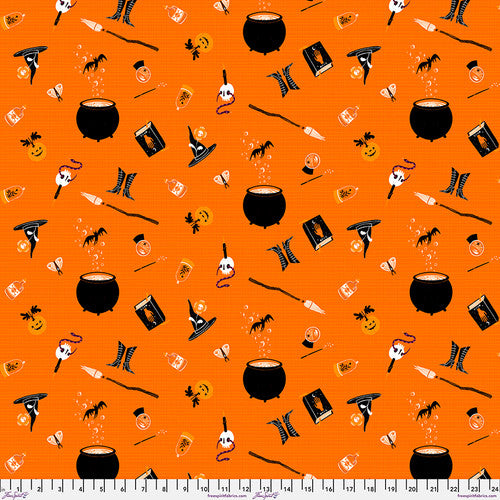 FreeSpirit - Witchy Ways - Witchy Wardrobe - Orange - PWCD143.XORANGE - Sold by the Half Yard