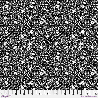 FreeSpirit - Witchy Ways - Starry Skulls - Black - PWCD146.XBLACK - Sold by the Half Yard