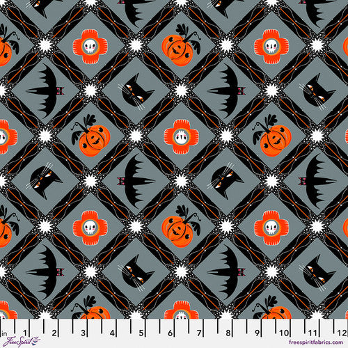 FreeSpirit - Witchy Ways - Witchy Friends - Stone - PWCD147.XSTONE - Sold by the Half Yard