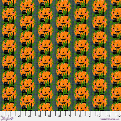 FreeSpirit - Witchy Ways - Kitty Rows - Gray - PWCD150.XGRAY - Sold by the Half Yard
