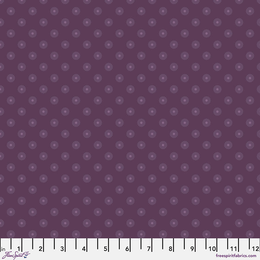 FreeSpirit Fabrics - Chromatics - Blossom Dot - Eggplant - PWFS053.EGGPLANT (Sold by the Half Yard)