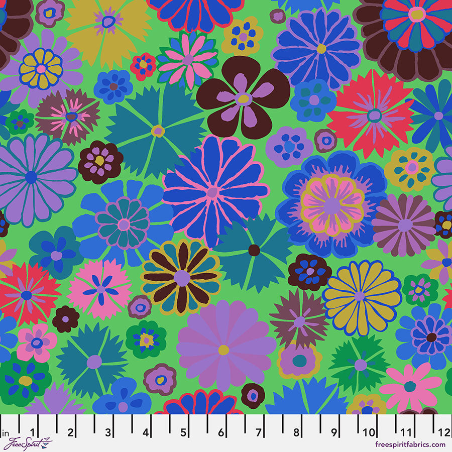 FreeSpirit Fabrics - Kaffe Fassett for the Kaffe Fassett Collective - Folk Flower-Blue || August 2024-PWGP204.BLUE