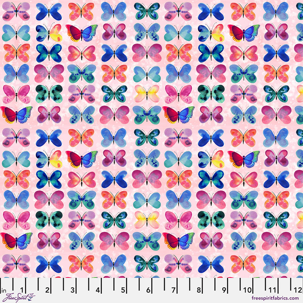 FreeSpirit Fabrics - Love in the Wild - Sweet Wing Love - Pink - PWKT035.XPINK - Sold by the Half Yard