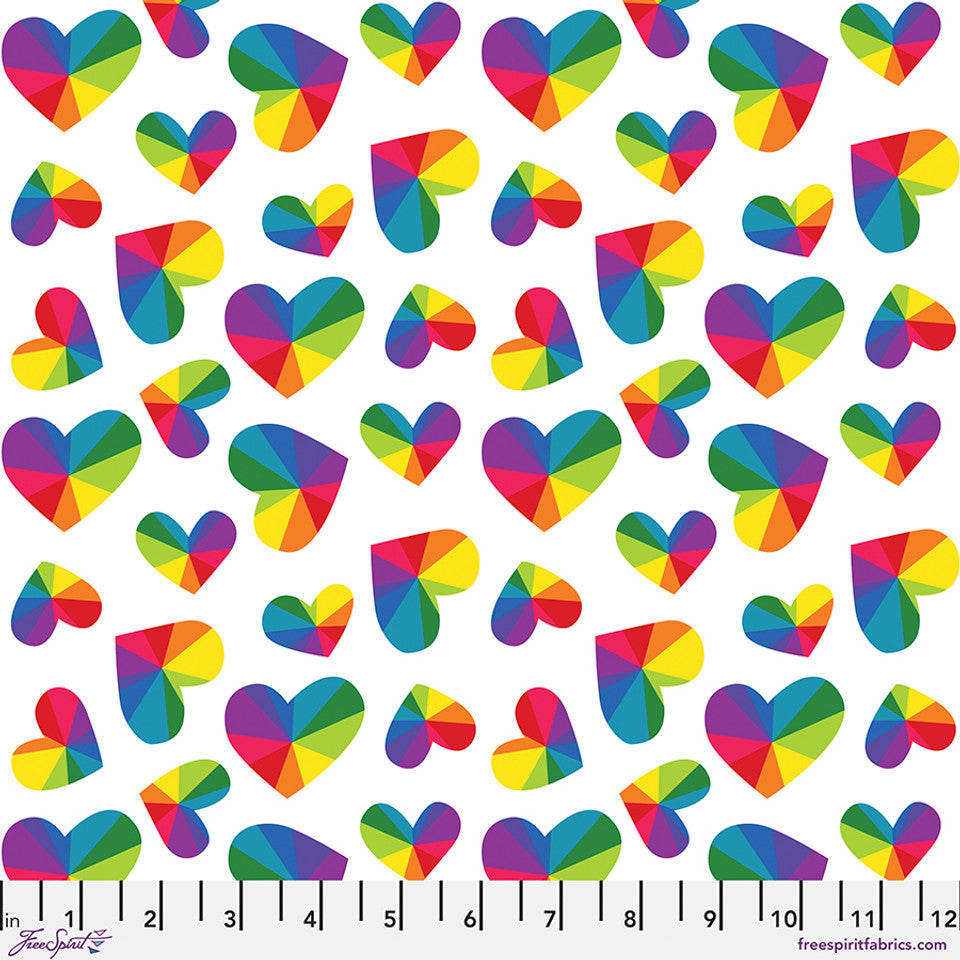 FreeSpirit Fabrics - Love in the Wild - Love Everywhere - White - PWKT037.XWHITE - Sold by the Half Yard