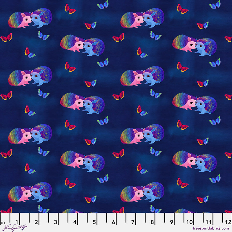 FreeSpirit Fabrics - Love in the Wild - Love Bright - Navy - PWKT041.XNAVY - Sold by the Half Yard