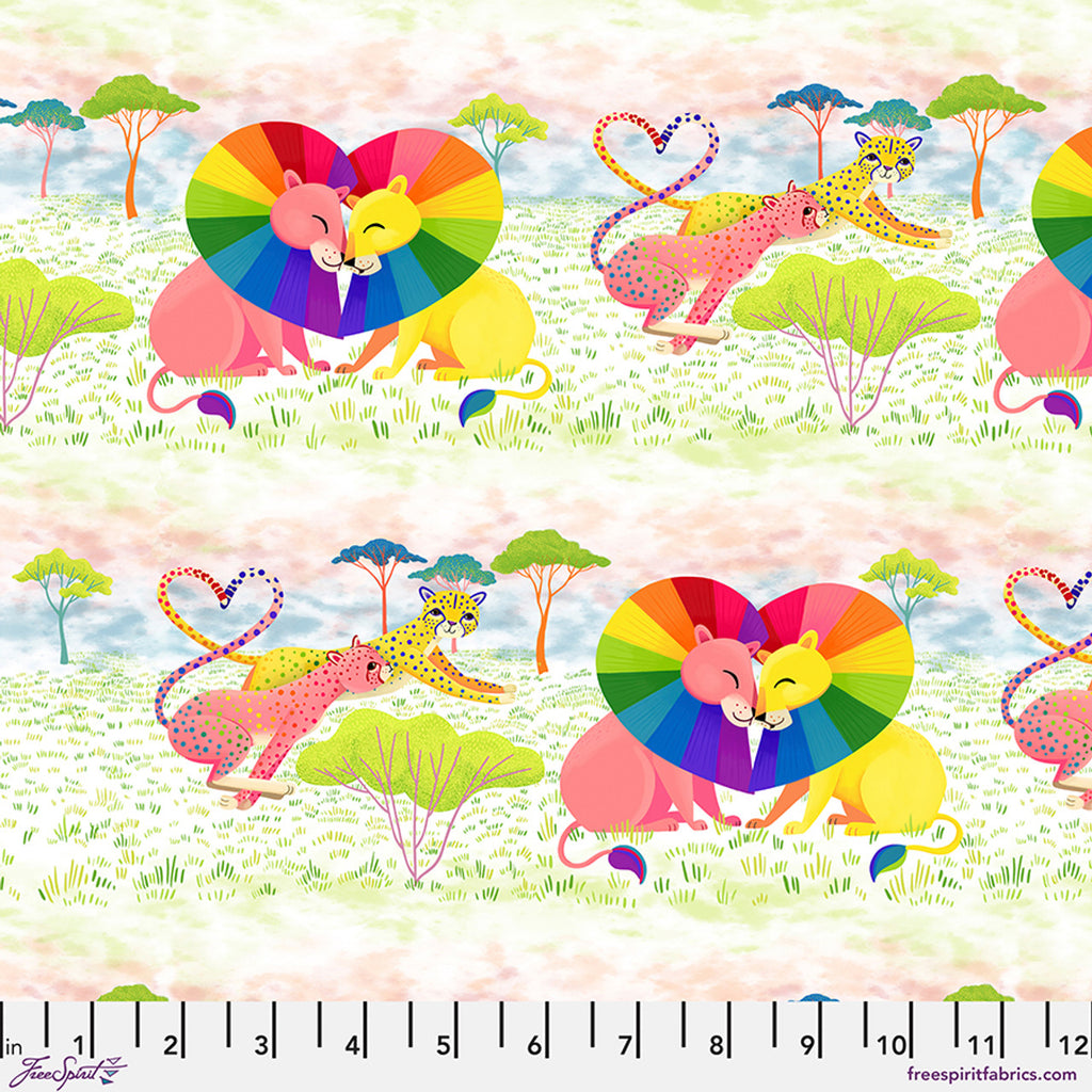 FreeSpirit Fabrics - Love in the Wild - Love in the Savanna - Multi - PWKT042.XMULTI - Sold by the Half Yard