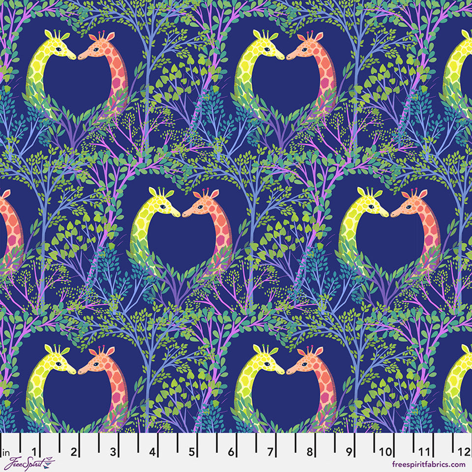 FreeSpirit Fabrics - Love in the Wild - Love in the Trees - Blue - PWKT043.XBLUE - Sold by the Half Yard