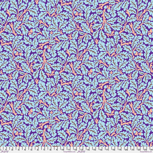 FreeSpirit - Kaffe x Morris & Co. - Oak - Purple - PWKW003.Purple - Sold by the Half Yard