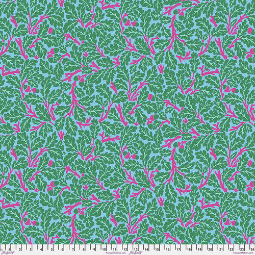 FreeSpirit - Kaffe x Morris & Co. - Oak - Turquoise - PWKW003.Turquoise - Sold by the Half Yard