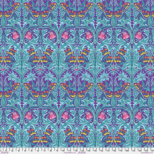 FreeSpirit - Kaffe x Morris & Co. - Bluebell - Purple - PWKW004.Purple - Sold by the Half Yard
